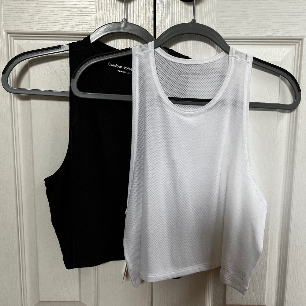 Mesh workout tank - white
